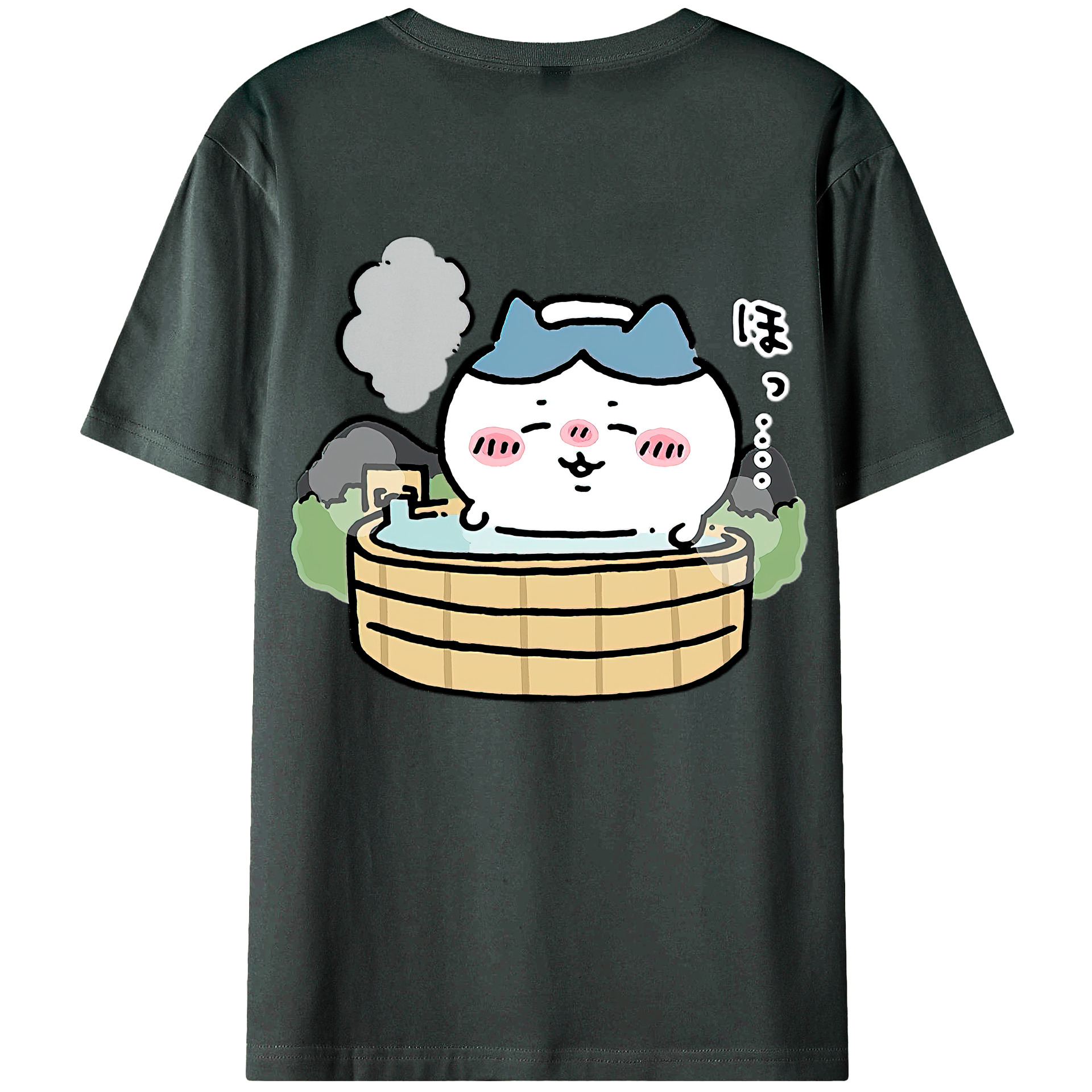 （画像用） ちいかわ ハチワレ Chii-kawa hachiware 綿100％ メンズ半袖Tシャツ（バックプリント） 通気性